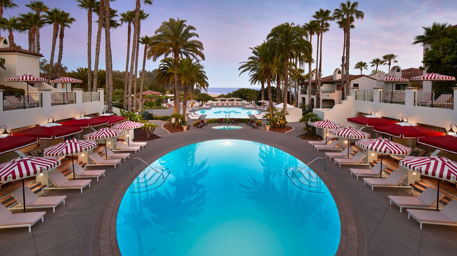 The Ritz-Carlton Bacara, Santa Barbara — oceanview infinity pool at sunset